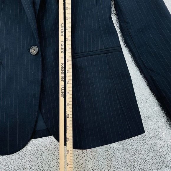 J. Crew Womens Jacket Sz 4T Tall 1035 Pinstripe Campbell Super 120s Wool Blazer - Picture 9 of 9
